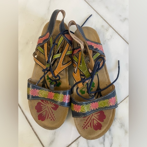 L’Artiste Springstep Lomo Navy, euro 38 or US 7-7.5, multicolor leather sandals - Picture 11 of 11